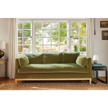 Quick Ship Leo Velvet Sofa - Room Setting