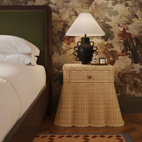 Pentra Natural Rattan Nightstand With Drawer