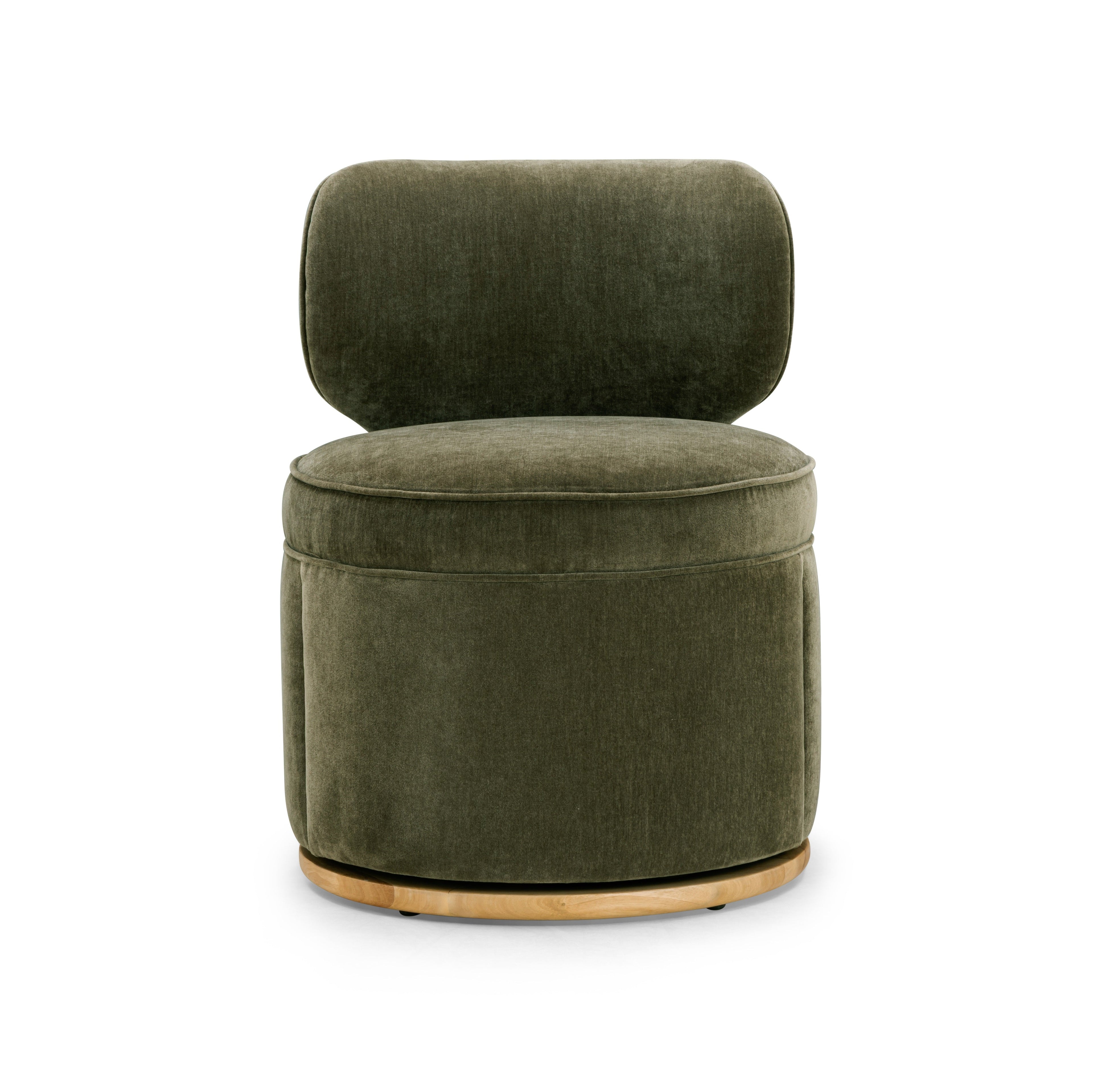 Amaya Upcycled Contract-Grade Chenille Swivel Desk Chair in Green