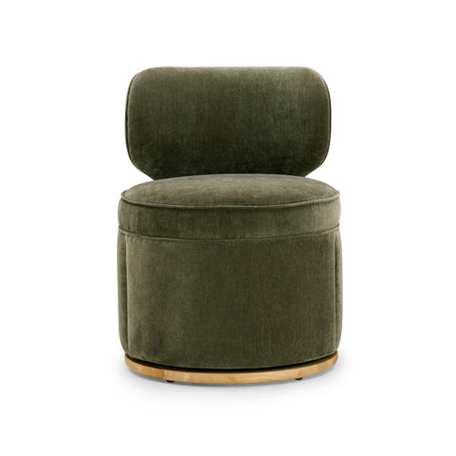 Amaya Upcycled Contract-Grade Chenille Swivel Desk Chair in Green