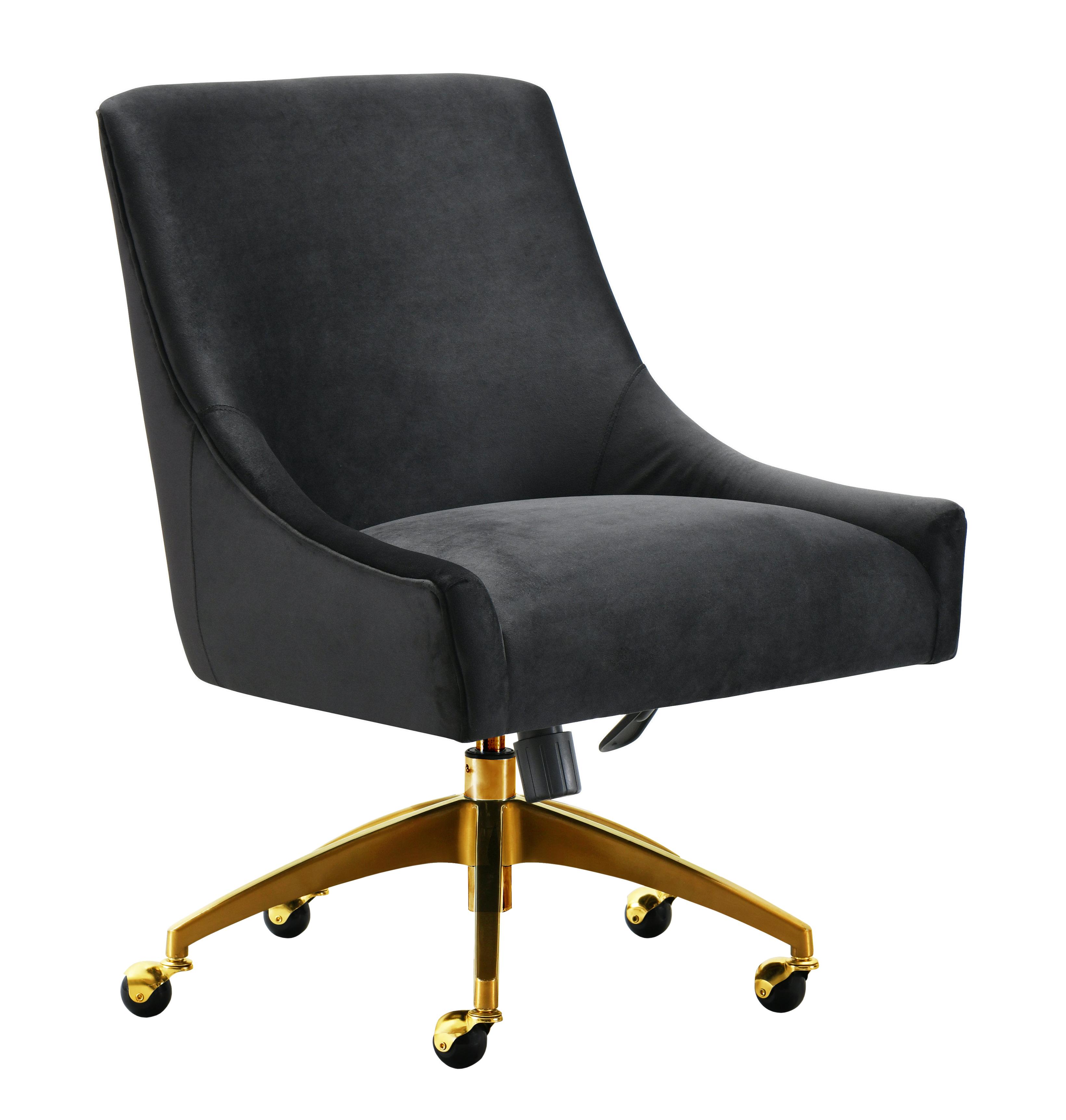 Beatrix Performance Velvet Office Swivel Chair in Black