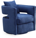 Kennedy Performance Velvet Swivel Accent Chair in Navy