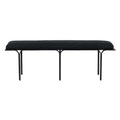 Bryn 59" Black Linen Bench - Black