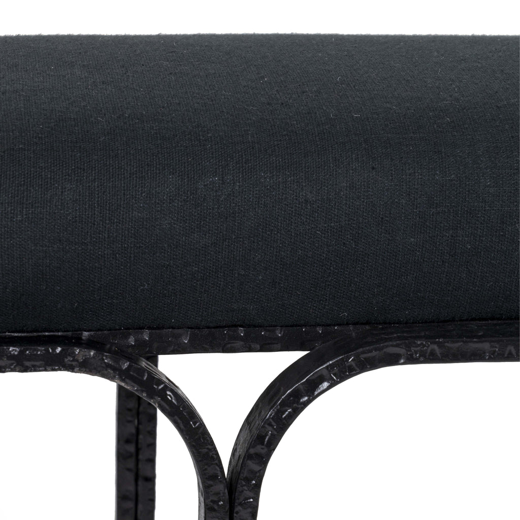 Bryn 59" Black Linen Bench - Black
