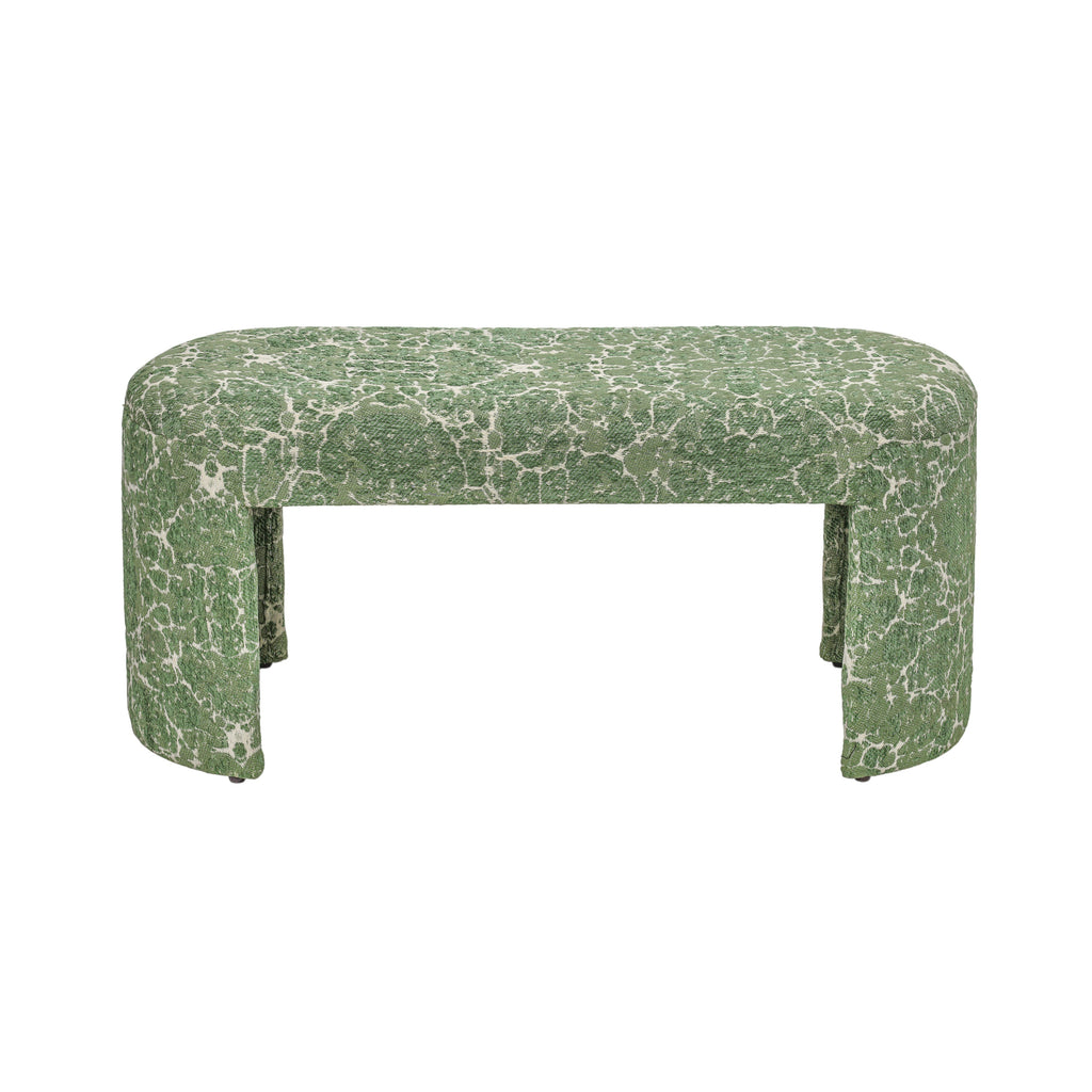 Greenspace 39" Rounded Upholstered Bench - Green