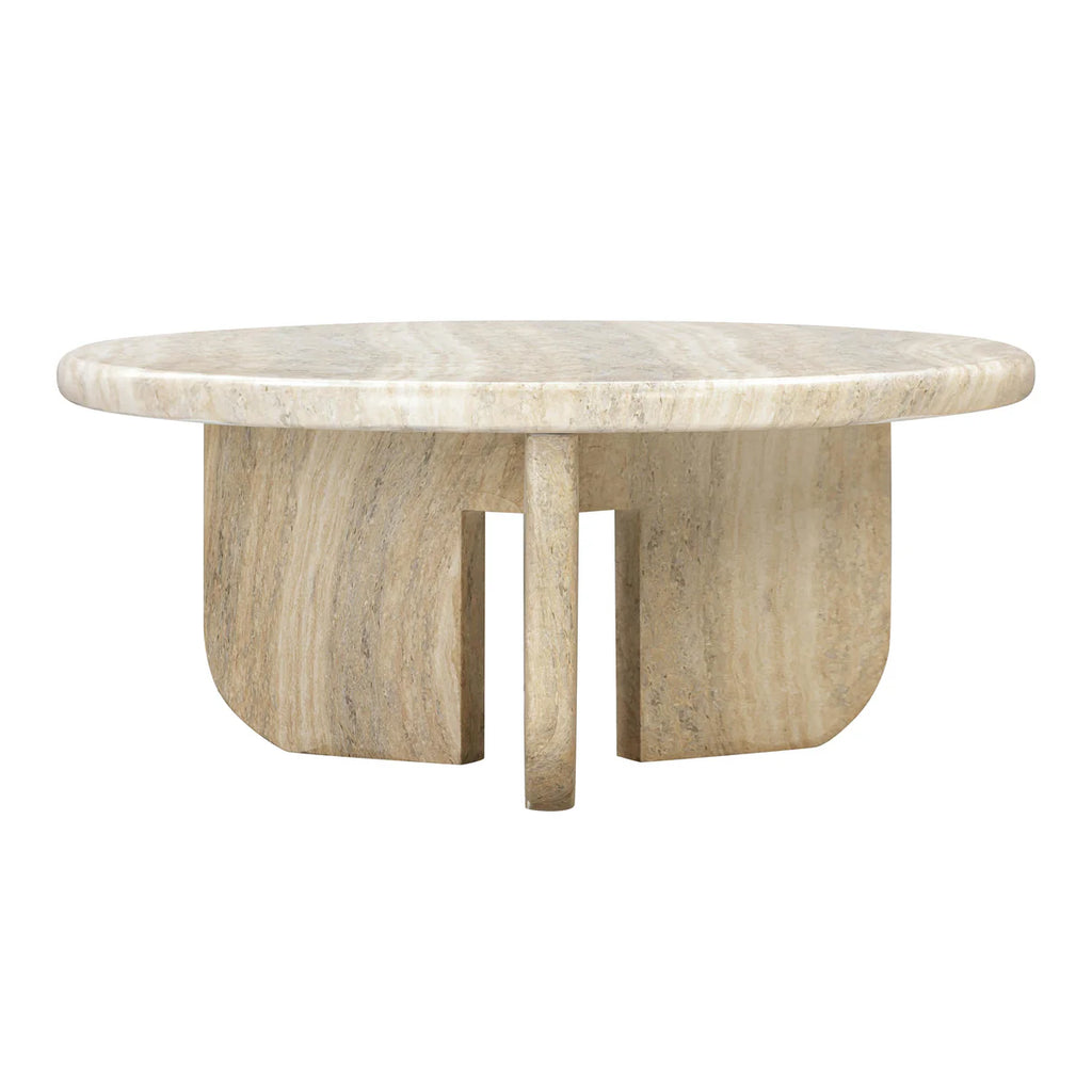 Patrizia Faux Travertine Round Coffee Table
