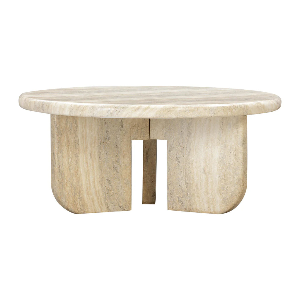 Patrizia Faux Travertine Round Coffee Table