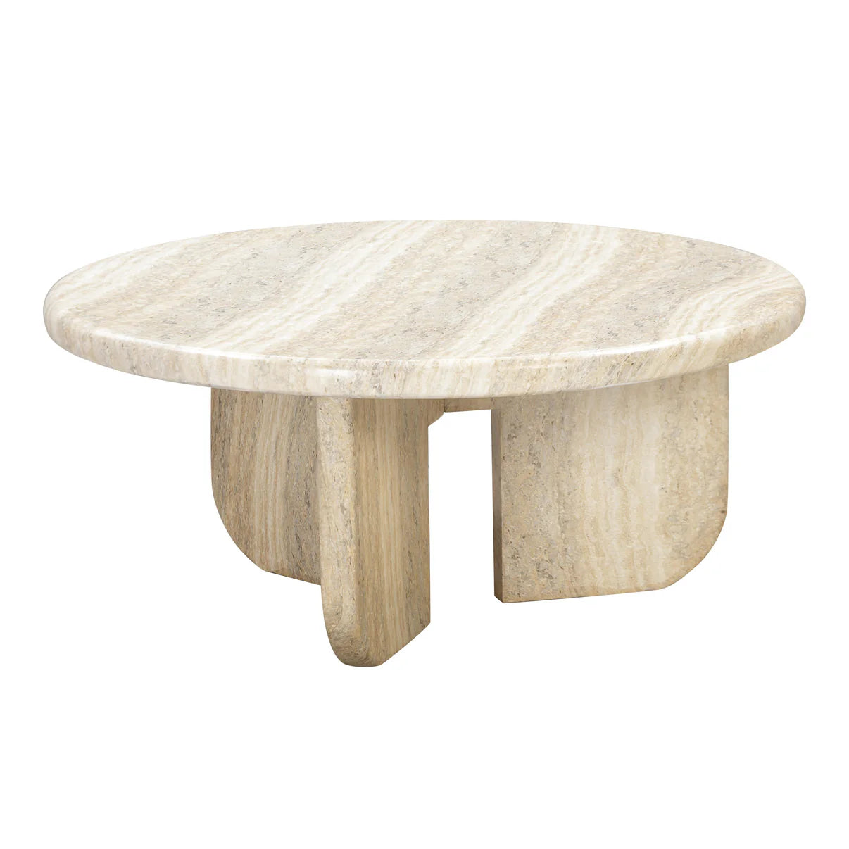 Patrizia Faux Travertine Round Coffee Table