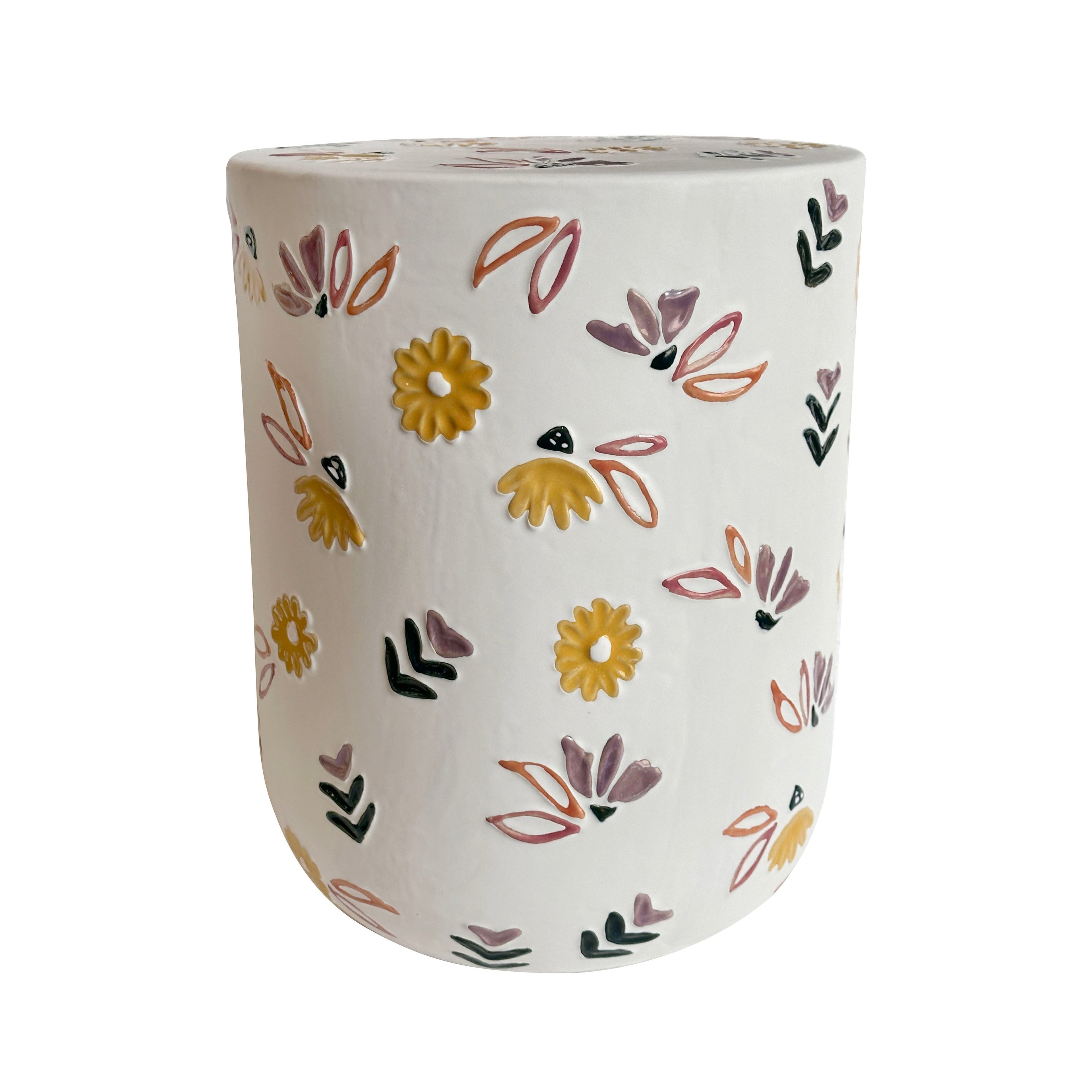 Ceramic Hand-Painted Floral Indoor/Outdoor Table image 1