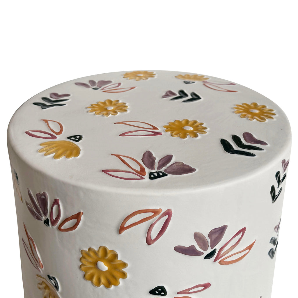 Ceramic Hand-Painted Floral Indoor/Outdoor Table image 3