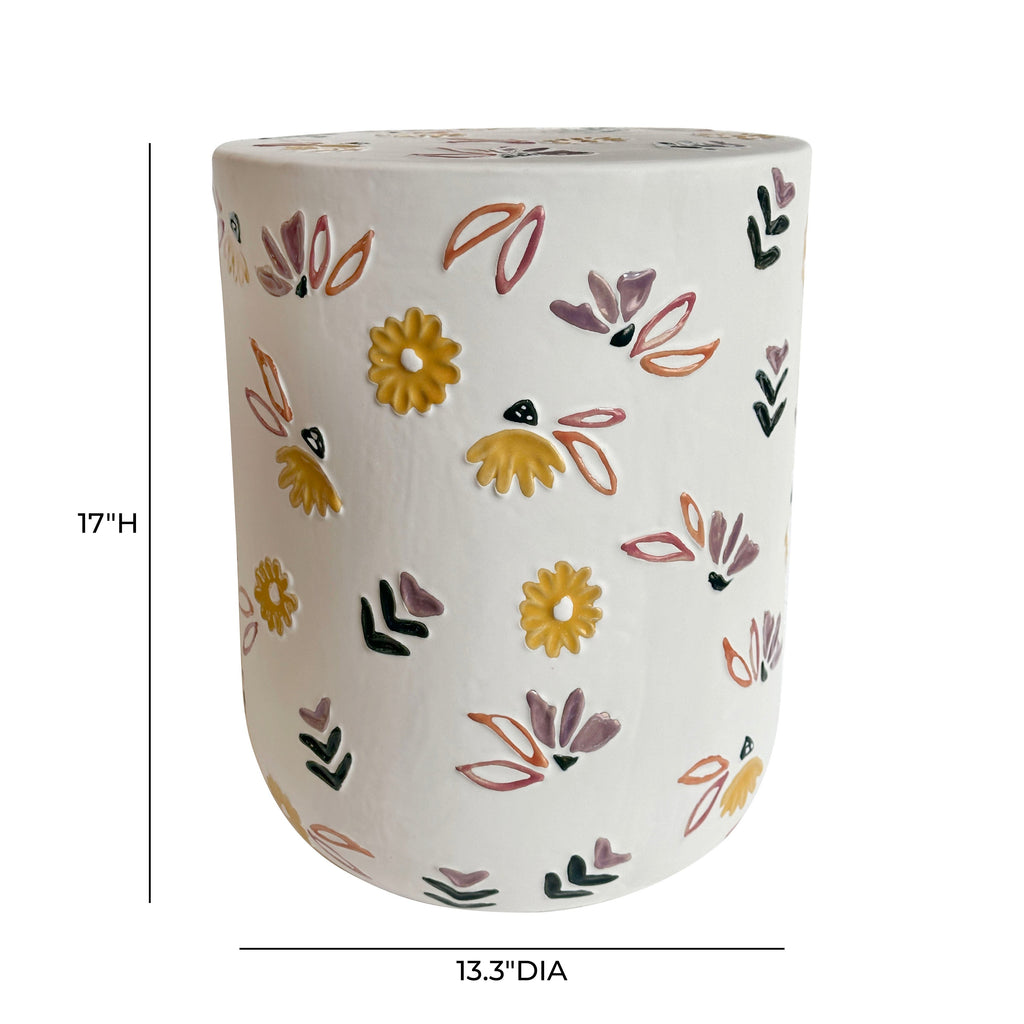 Ceramic Hand-Painted Floral Indoor/Outdoor Table image 4