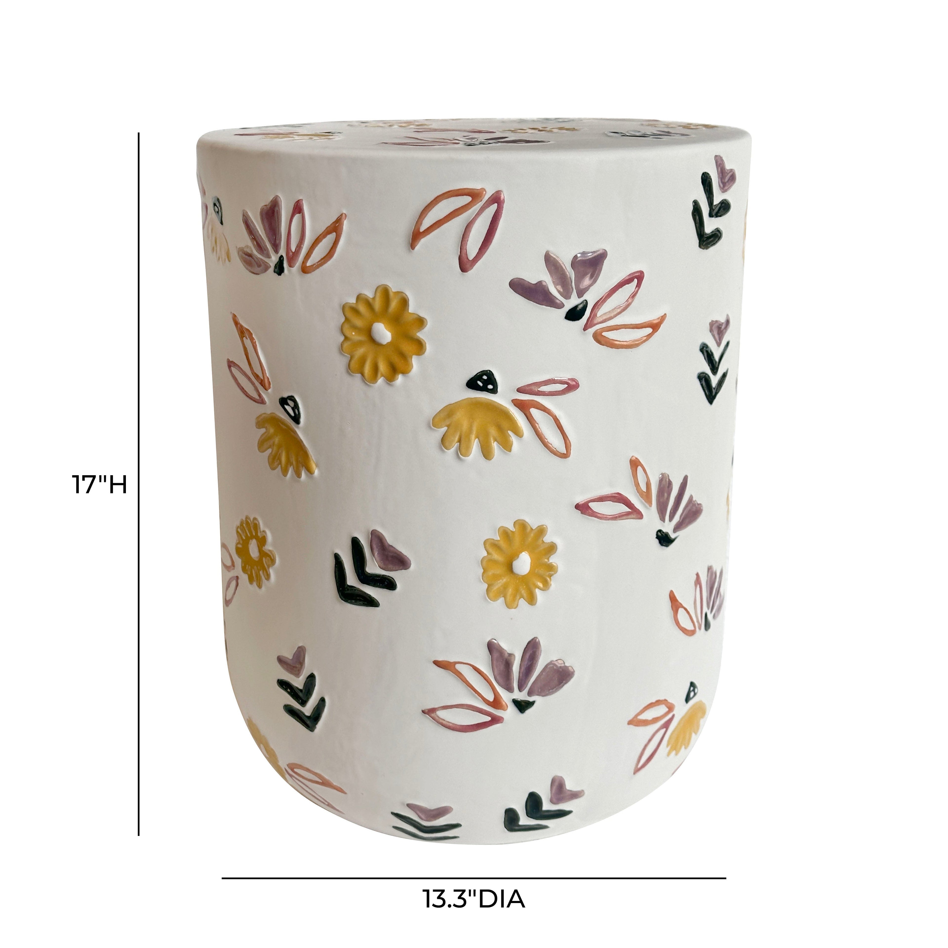 Ceramic Hand-Painted Floral Indoor/Outdoor Table image 4