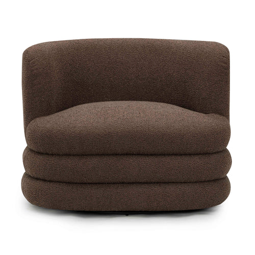 Astor Heavy Performance Boucle Swivel Hotel Lounge Chair in Brown