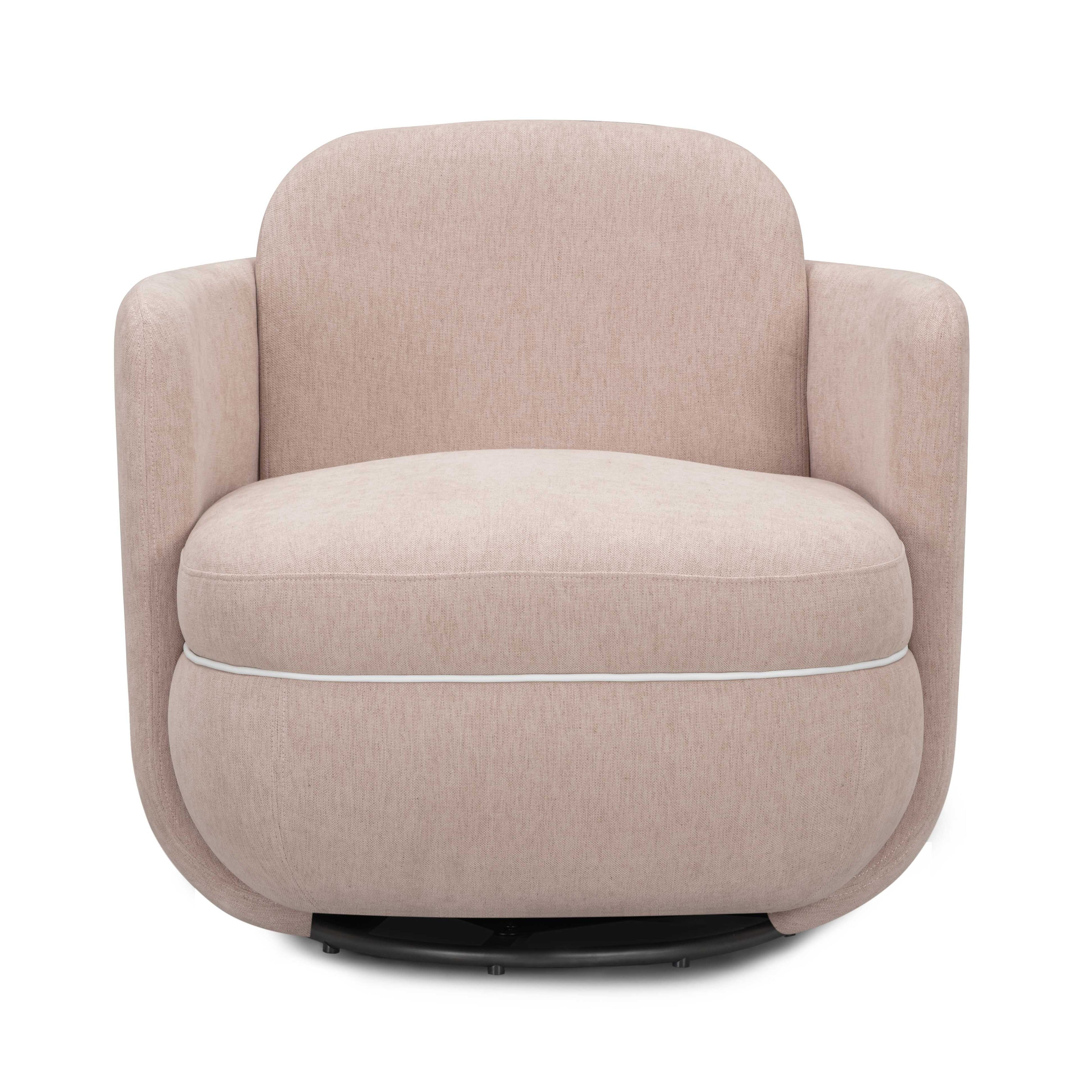 Wolfie Performance Chenille Swivel Accent Chair in Pink