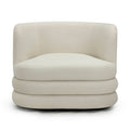Astor Performance Faux Mohair Swivel Hotel Lounge Chair in Cream