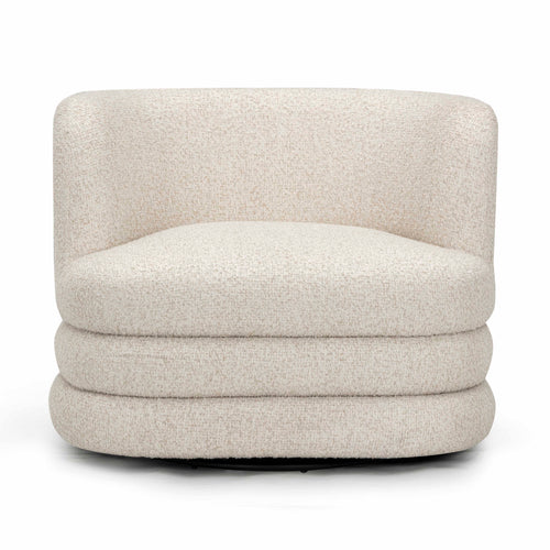 Astor Heavy Performance Boucle Swivel Hotel Lounge Chair in Cream