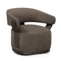 Madison Linen Performance Chenille Swivel Accent Chair in Mink