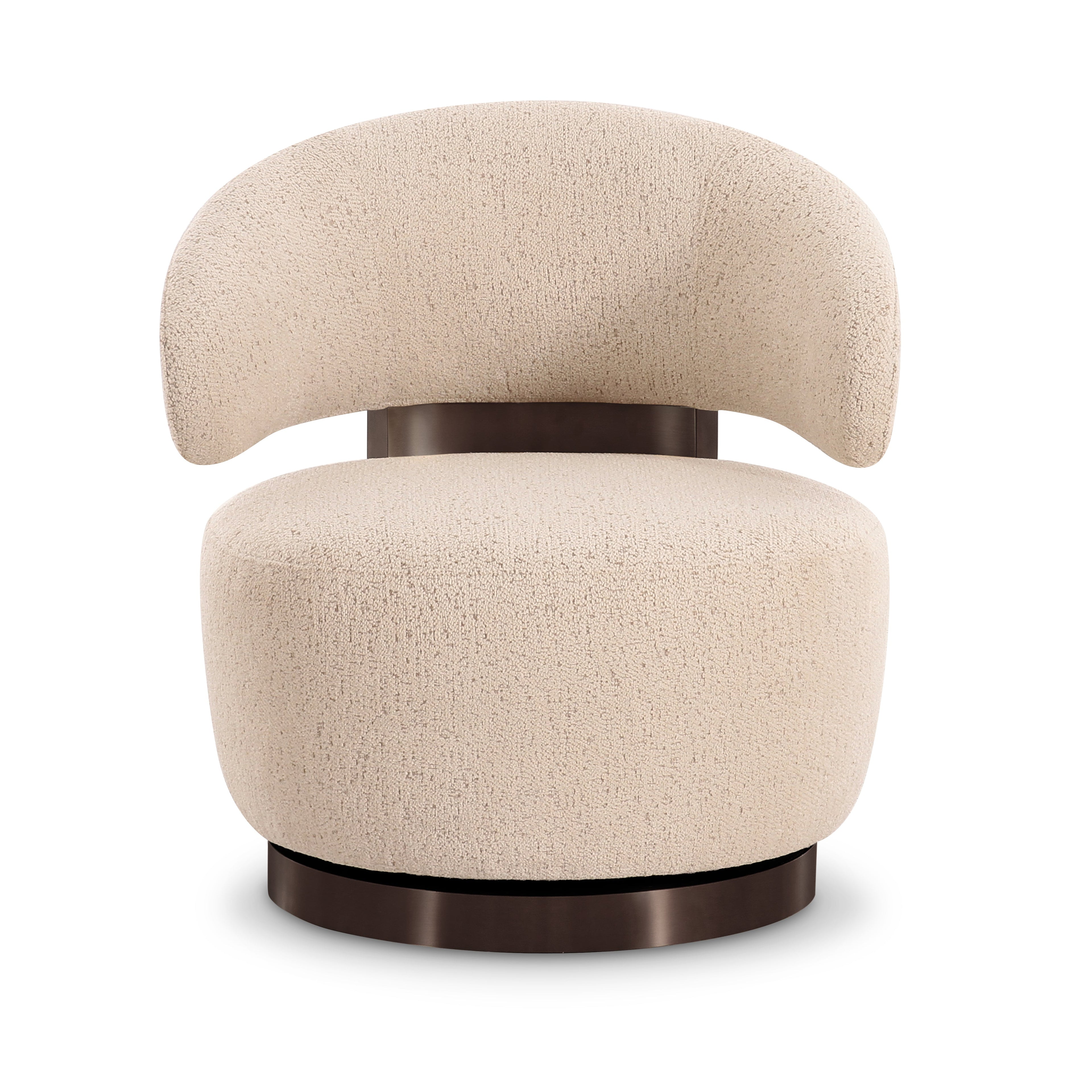 Austin Performance Boucle Swivel Accent Chair in Cream