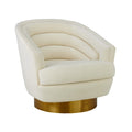 Canyon Velvet Swivel Chair in Cream