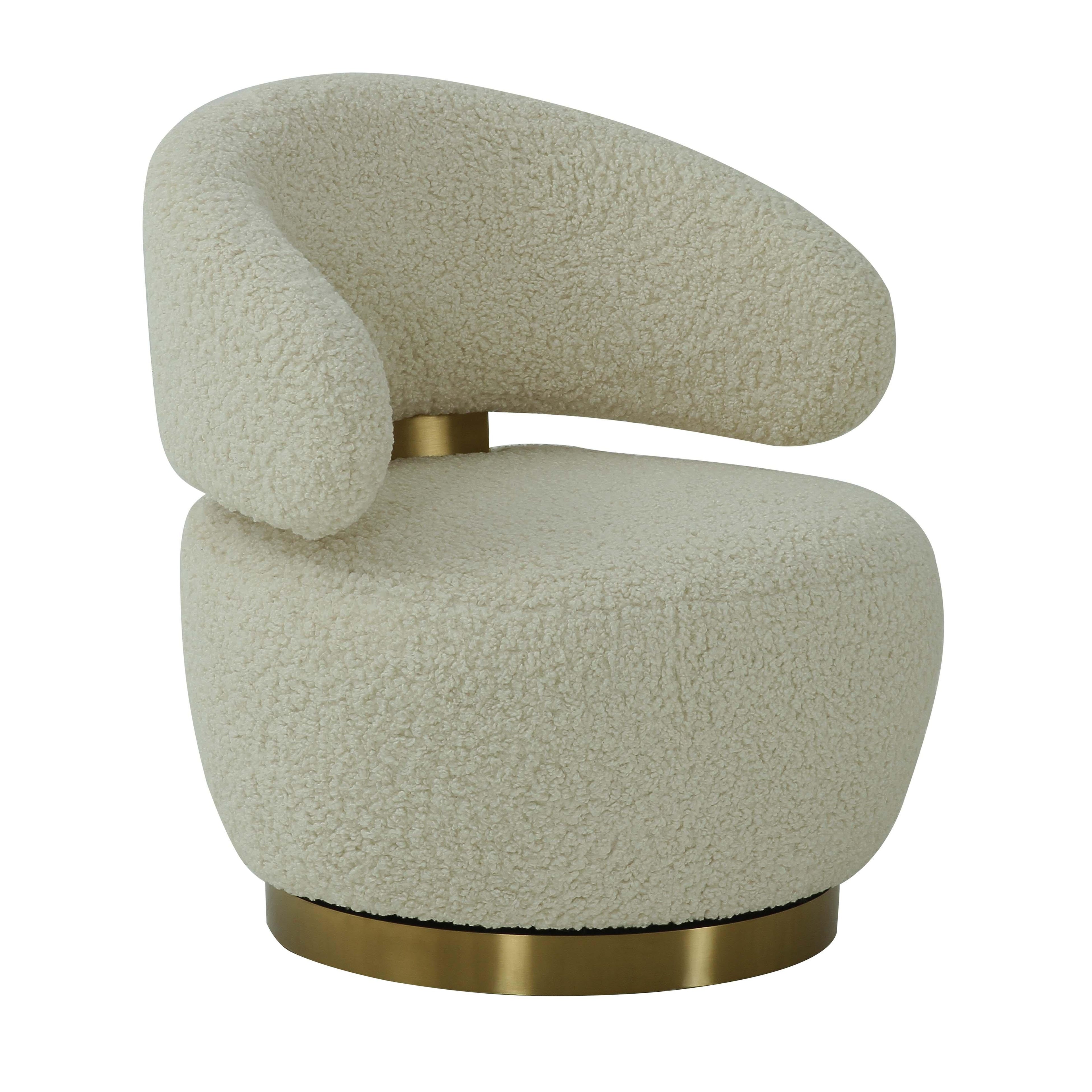 Austin Performance Fabric Swivel Accent Chair in Beige