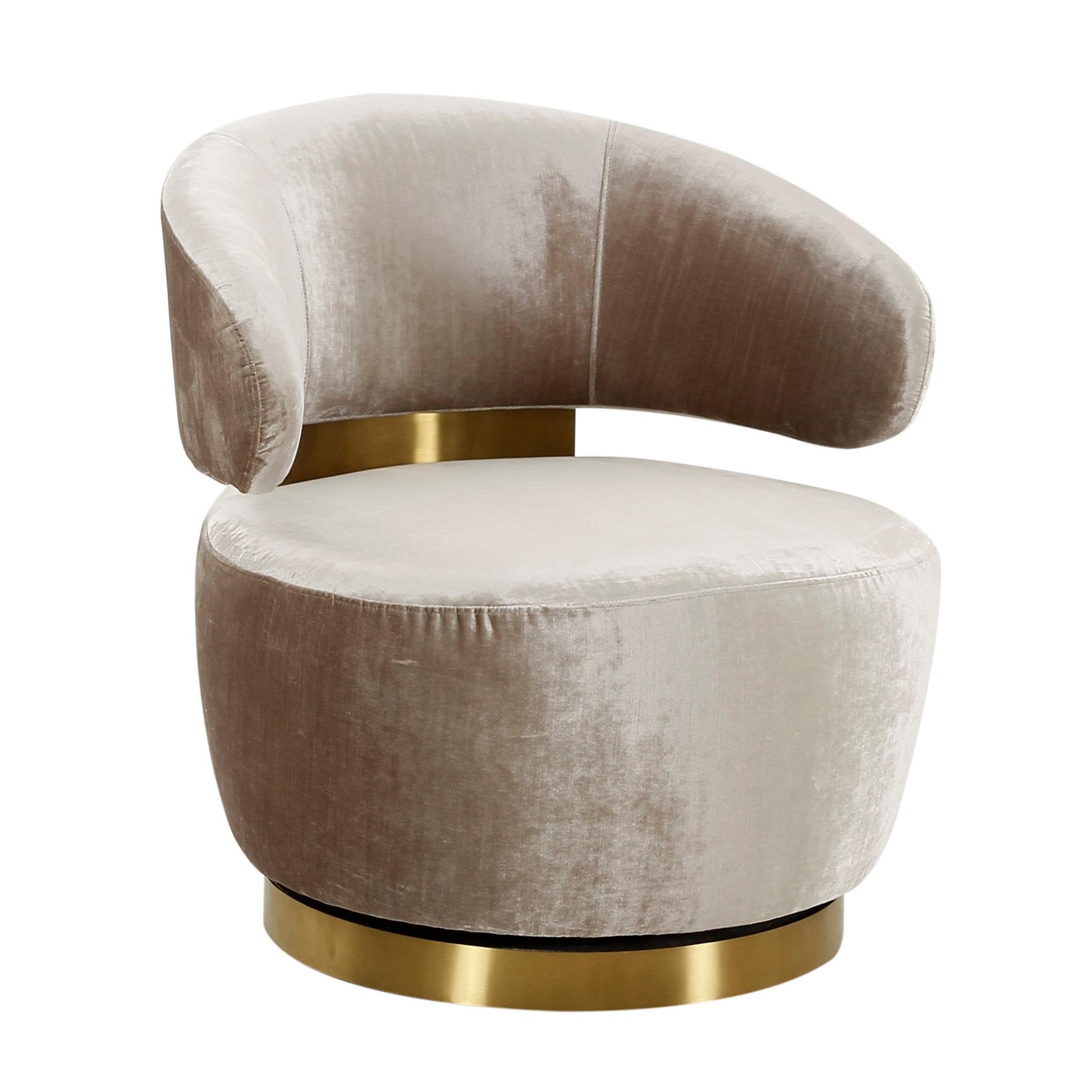 Austin Performance Fabric Swivel Accent Chair in Champagne
