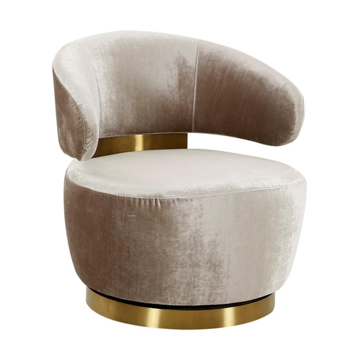Austin Performance Fabric Swivel Accent Chair in Champagne