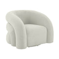 Slipper Upholstered Swivel Chair in Light Grey
