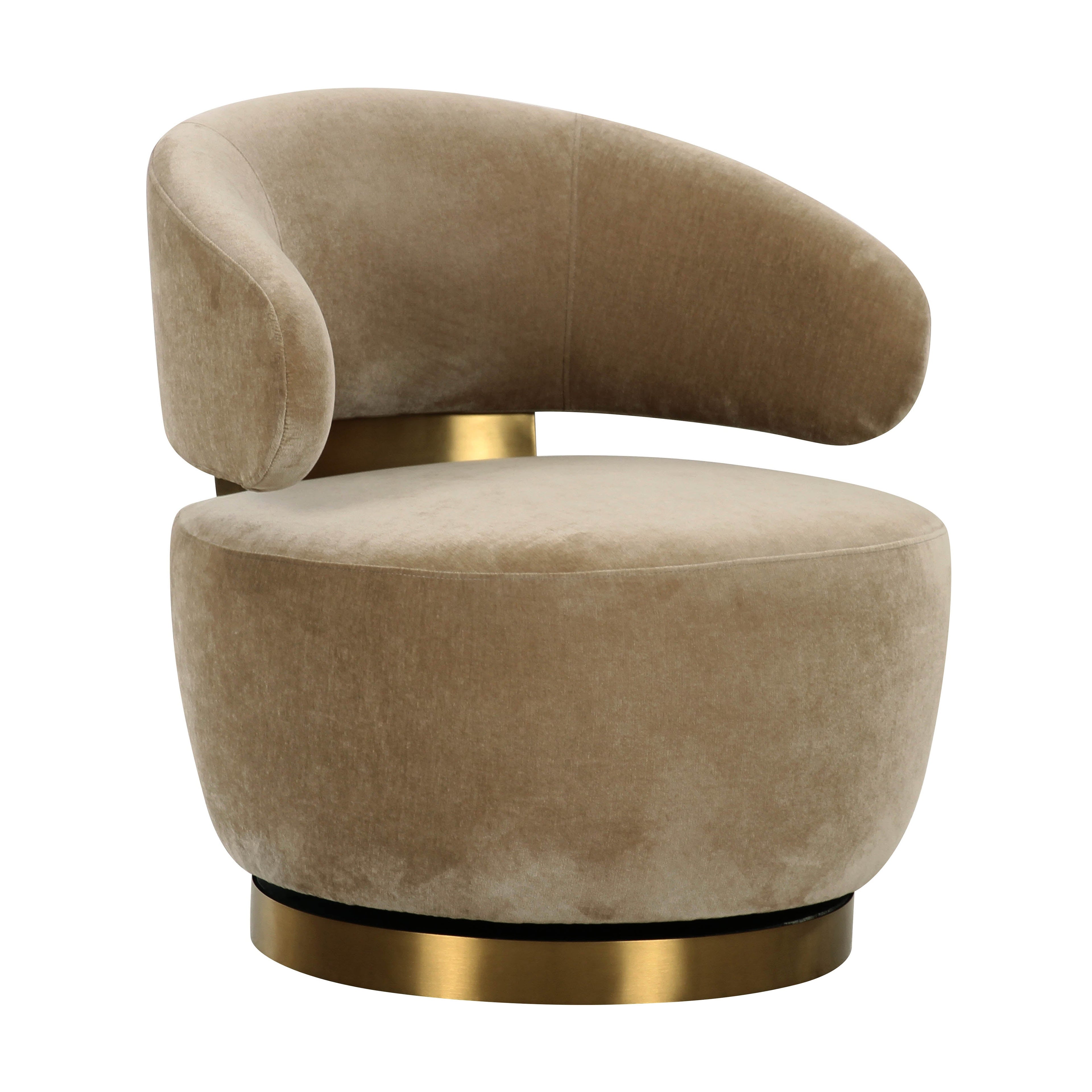Austin Upcycled Contract-Grade Fabric Swivel Accent Chair in Oat