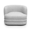 Astor Heavy Performance Boucle Swivel Hotel Lounge Chair in Light Grey