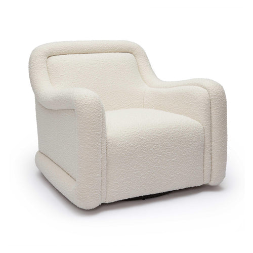 Charli Performance Boucle Swivel Chair in Cream