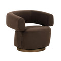 River Chocolate Performance Velvet Swivel Accent Chair in Brown