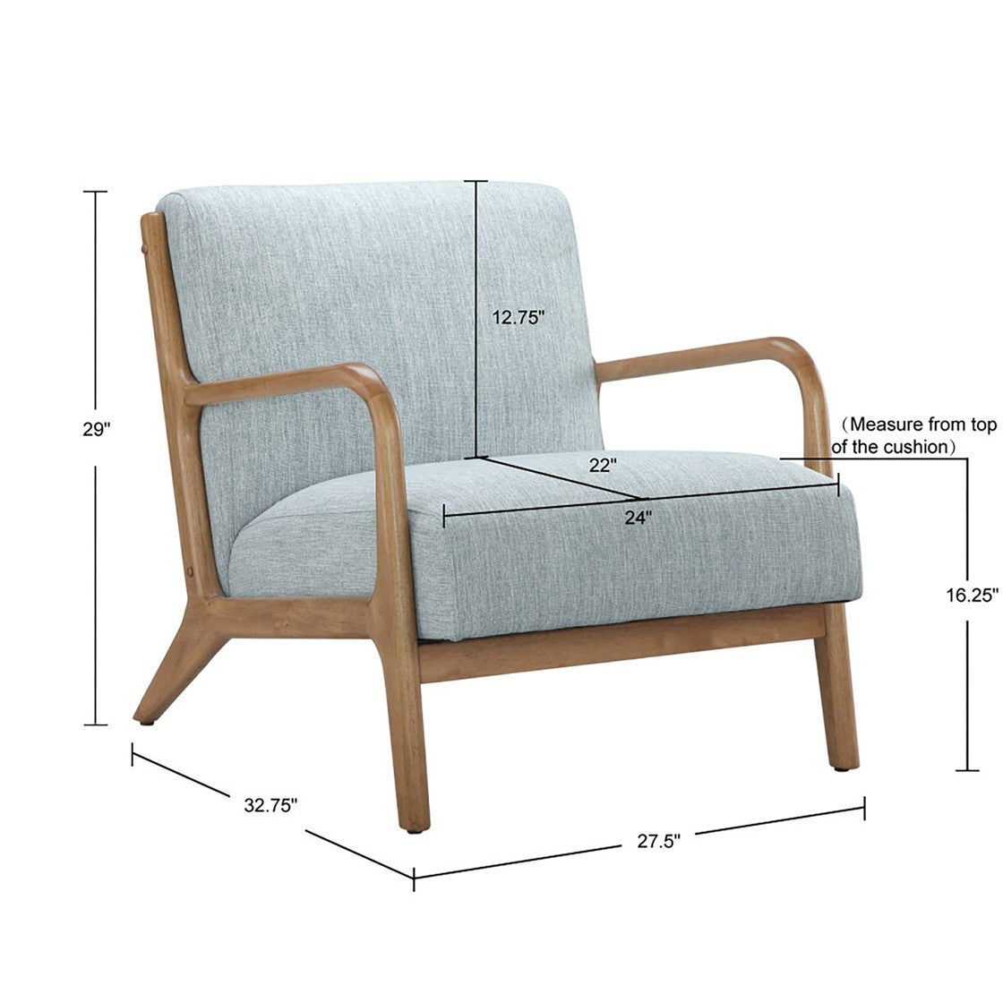 Novak Mid-Century Modern Accent Armchair
