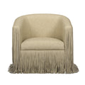 Shag Me Performance Vegan Leather Swivel Accent Chair in Tan